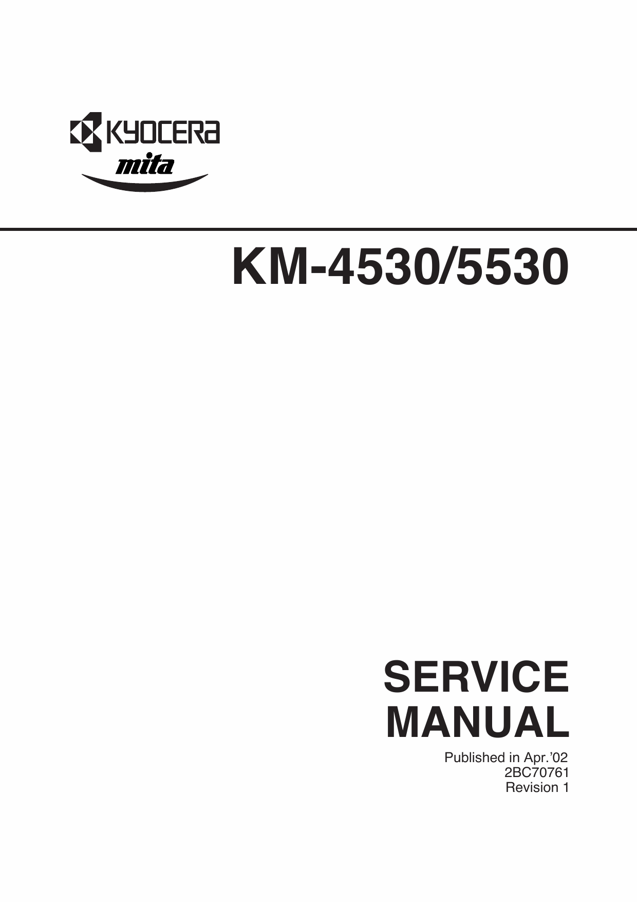 KYOCERA Copier KM-4530 KM-5530 Parts and Service Manual-1